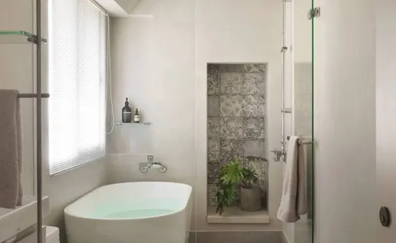 Baño con microcemento listo al uso Efectto Quartz